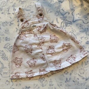 H&M Cream Dress with Brown Cartoon Print